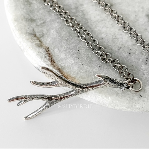 NEW Artisan Antler Sterling Silver Pendant Necklace - Picture 6 of 8